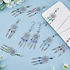 36Pcs 4 Colors Tibetan Style Alloy Woven Net/Web with Feather European Dangle Charms HJEW-AB00503-5