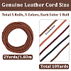 10 Yards 5 Colors Braided Leather Cord WL-CL0001-08-2