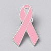 October Breast Cancer Pink Awareness Ribbon Enamel Pins JEWB-WH0010-63P-01-1