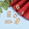 6Pcs 3 Styles Brass Micro Pave Clear Cubic Zirconia Pendants ZIRC-SZ0001-21-4