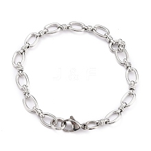 304 Stainless Steel Oval Link Chain Bracelets BJEW-Z011-16P