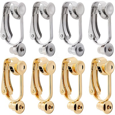 20Pcs 2 Styles 304 Stainless Steel Clip-on Earring Converters Findings STAS-SC0006-83-1