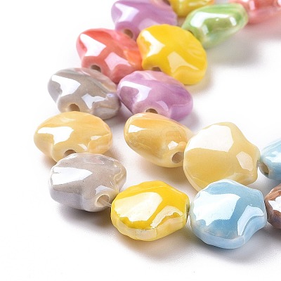Glazed Porcelain Beads Strands X-PORC-K003-03-1