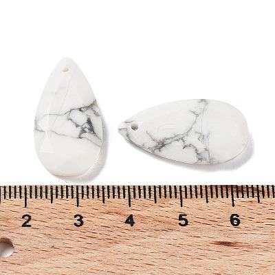 Natural Howlite Faceted Pendants X-G-D082-01A-1