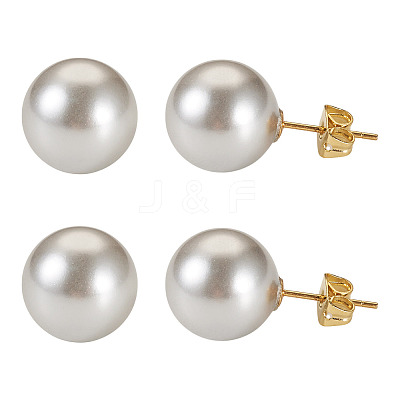 925 Sterling Silver Round Stud Earrings EJEW-TAC00030-03-1