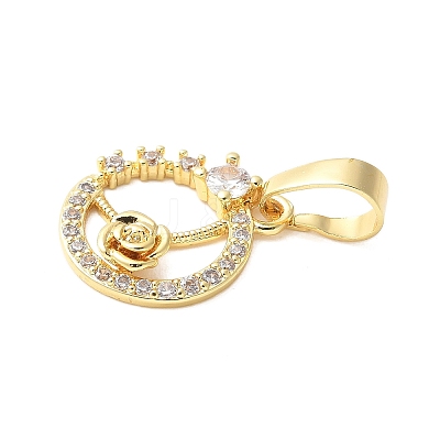 Brass Micro Pave Cubic Zirconia Pendants KK-D357-04A-G-1