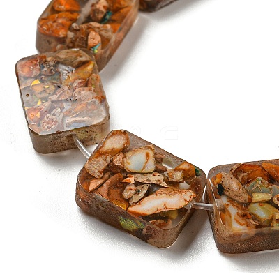 Dyed Natural Imperial Jasper with Resin Beads Strands G-G083-F04-01-1