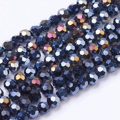 Electroplate Glass Beads Strands EGLA-J042-4mm-AB01-1