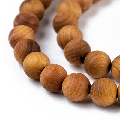 Natural Wood Beads Strand X-WOOD-F006-01-6mm-1