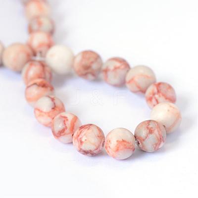 Natural Red Netstone Round Bead Strands G-E334-10mm-06-1