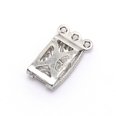 316 Surgical Stainless Steel Box Clasps STAS-WH0009-07P-1