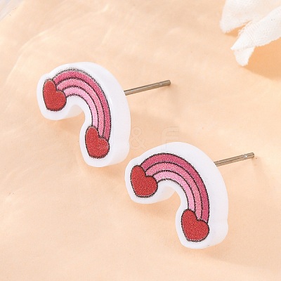 Wood Stud Earrings EJEW-M063-01H-1