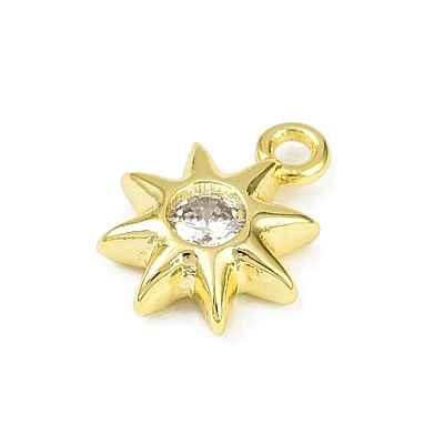Brass Pave Clear Cubic Zirconia Pendants KK-L238-12G-1