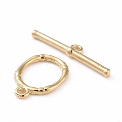 Eco-friendly Brass Toggle Clasps KK-D082-16G-1