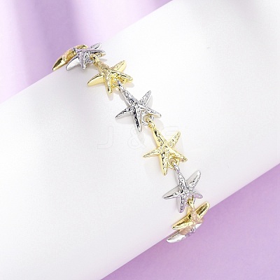 Brass Link Chain Bracelets for Women BJEW-G762-01GP-04-1