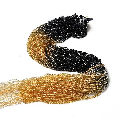 Transparent Gradient Color Glass Beads Strands GLAA-H021-01B-07-1