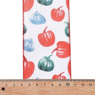 5 Yards Thanksgiving Day Printed Polyester Wired Ribbon OCOR-K009-01D-1