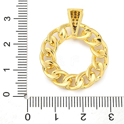 Rack Plating Brass Micro Pave Cubic Zirconia Pendants KK-M021-08G-02-1
