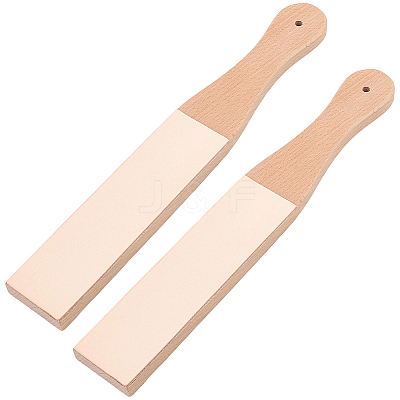 Beech Wood Leather Sharpening Board AJEW-CL0005-58-1