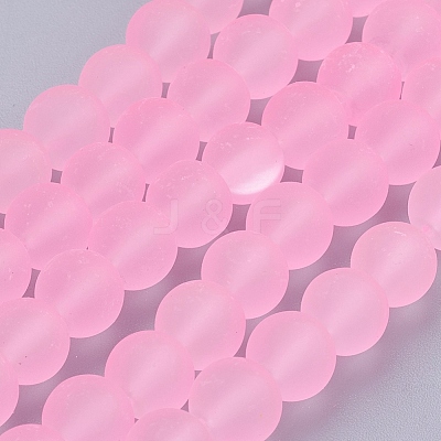 Baking Paint Transparent Glass Bead Strands GLAA-S031-8mm-20-1