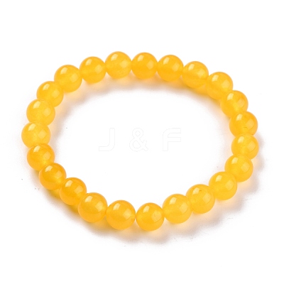 Dyed Natural Jade Beads Stretch Bracelets BJEW-J183-B-02-1