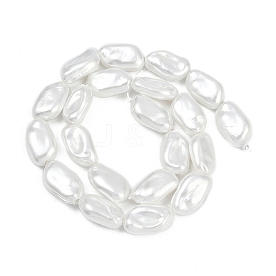 Electroplate Porcelain Imitation Pearl Beads Strands BSHE-Z009-01A-1