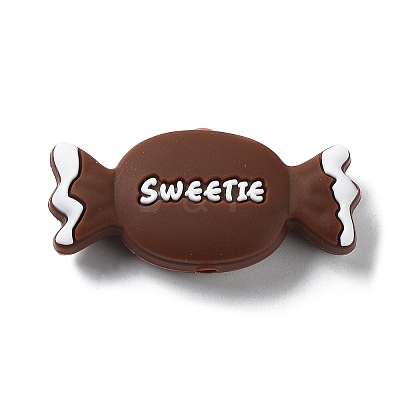 Candy with Word Sweetie Food Grade Silicone Focal Beads SIL-G008-01A-01-1