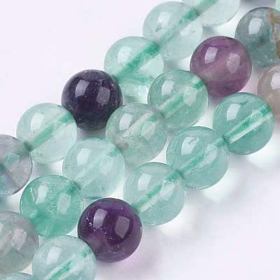 Natural Fluorite Bead Strands G-E468-F01-8mm-1