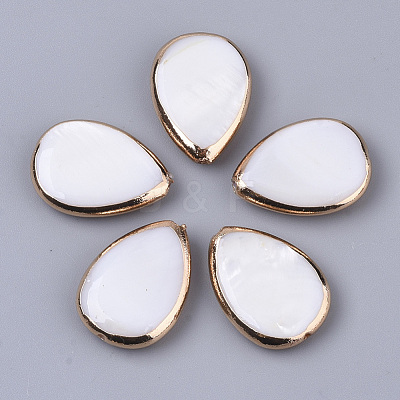Edge Golden Plated Freshwater Shell Beads X-SHEL-S276-46-1