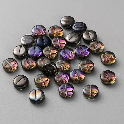 Transparent Electroplated UV Plating Glass Beads GLAA-TAC0024-12C-I-1