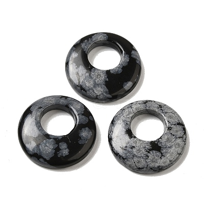 Natural Snowflake Obsidian Pendants G-T122-76M-1