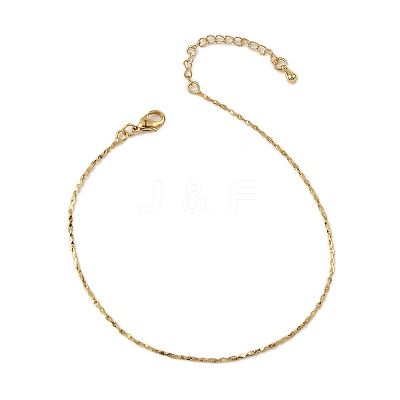Brass Link Chain Bracelets for Women BJEW-G735-06G-1