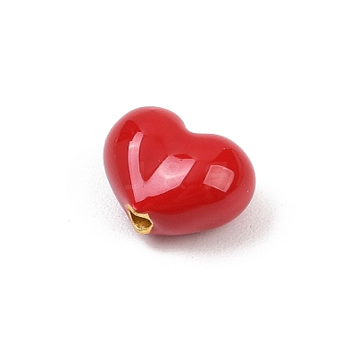 Brass Enamel Beads KK-G541-01F-1