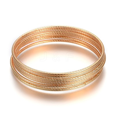304 Stainless Steel Buddhist Bangle Sets BJEW-F363-05G-A-1