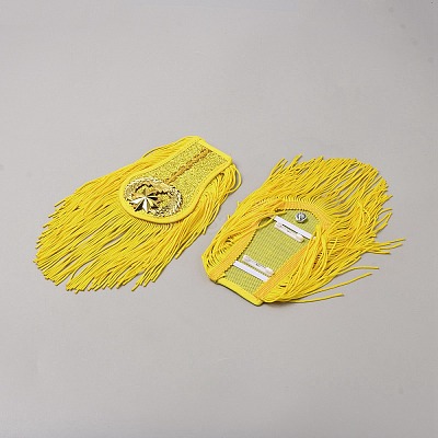 Handmade Plastic with Polyester Tassel Epaulettes FIND-WH0126-529-1