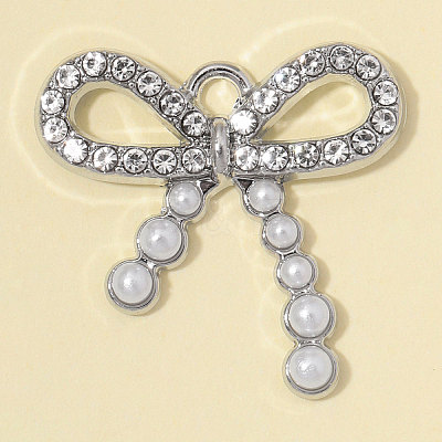 Zinc Alloy with Crystal Rhinestone & ABS Plastic Imitation Pearl Pendants RB-OY001-93P-1