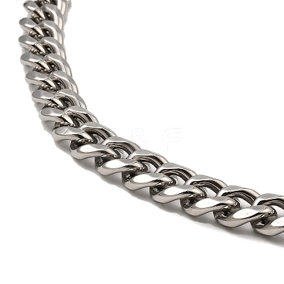 304 Stainless Steel Cuban Link Chain Necklaces Hand Polished NJEW-D050-01E-P-1