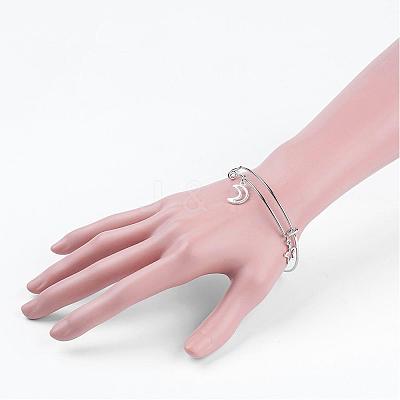 Adjustable Iron Charm Bangles BJEW-JB03150-1