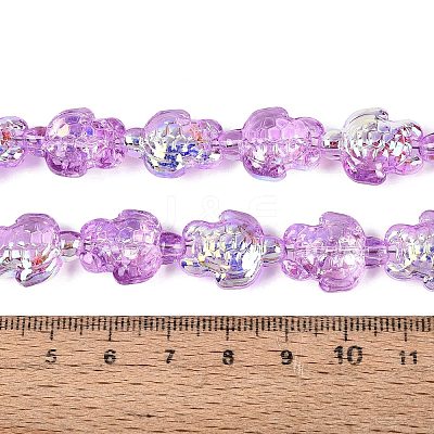 Electroplate Transparent Glass Beads Strands EGLA-N055-04A-07-1