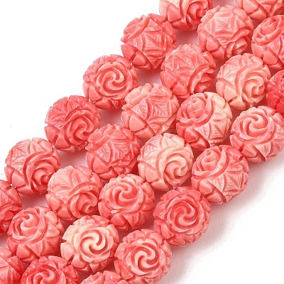 Dyed Synthetic Coral Carved Beads Strands GG-CBA1CDD-03-1