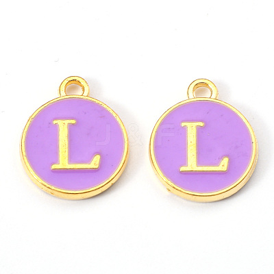 Golden Plated Alloy Enamel Charms ENAM-S118-10L-1
