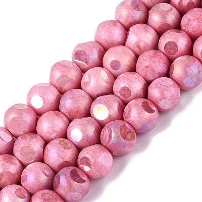Ombre Effect Dyed Electroplate Opaque Glass Beads Strands EGLA-Q130-01A-16-1