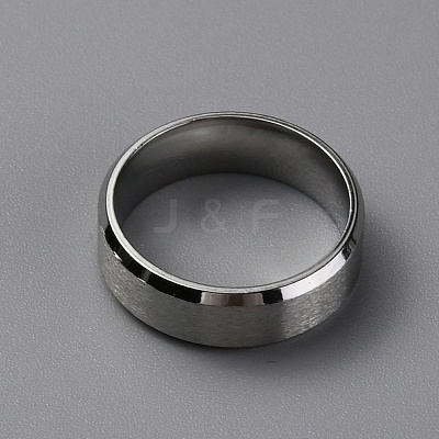 Matte Style 304 Stainless Steel Wide Band Finger Rings for Women Men RJEW-WH0009-14A-P-1