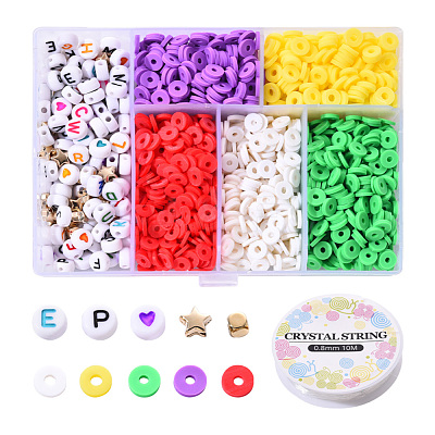 DIY Polymer Clay Beads Bracelet Making Kit DIY-YW0004-39A-1