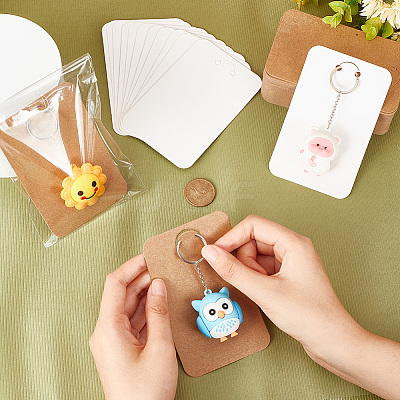 2 Bags 2 Colors Rectangle Paper Keychain Display Cards CDIS-BC0001-02-1