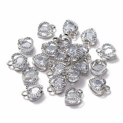 Heart Alloy Charms ZIRC-R007-043A-02-1