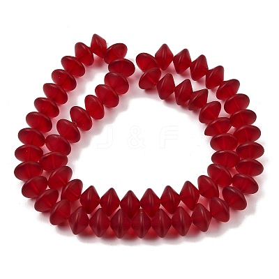 Frosted & Baking Paint Transparent Glass Beads Strands GL-CBA2ED2-02-1