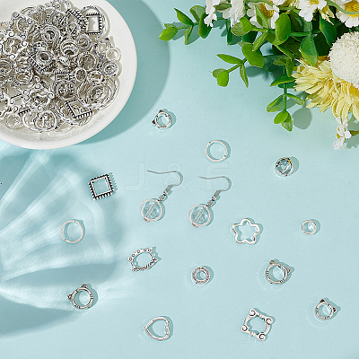 120Pcs 12 Styles Alloy Bead Frame FIND-WR0012-44-1