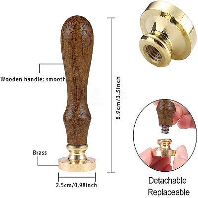 DIY Wood Wax Seal Stamp AJEW-WH0131-287-1
