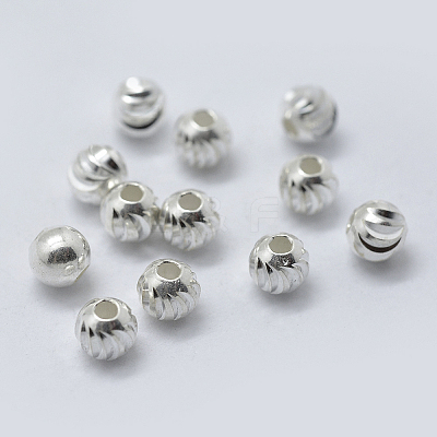 925 Sterling Silver Corrugated Spacer Beads STER-K171-42S-02-1